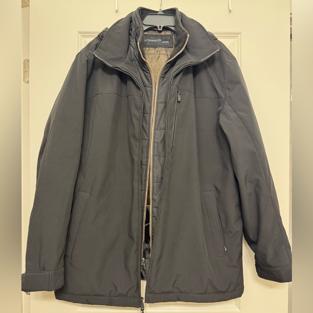 WEATHERPROOF WPL 11590 US Men’s XLARGE Back Insulated Hooded Zip Jacket EUC